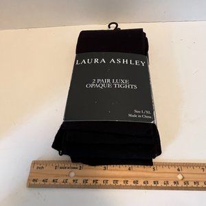 Original Laura Ashley 2 Pair Luxe Opaque Tights Black NWT size Large/XL